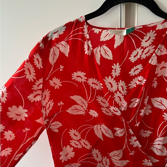 Floral and Leopard Print Wrap Silk Dress - Picture 6 of 8